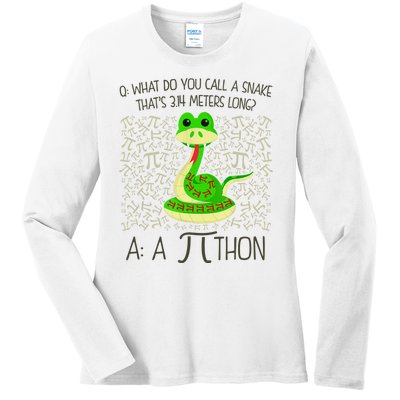 Funny Python Snake Pi Day Ladies Long Sleeve Shirt