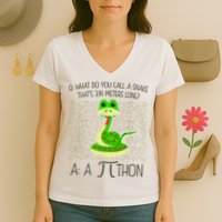 Funny Python Snake Pi Day Women's V-Neck T-Shirt