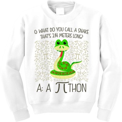 Funny Python Snake Pi Day Kids Sweatshirt