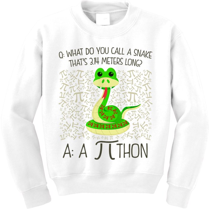 Funny Python Snake Pi Day Kids Sweatshirt