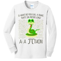Funny Python Snake Pi Day Kids Long Sleeve Shirt