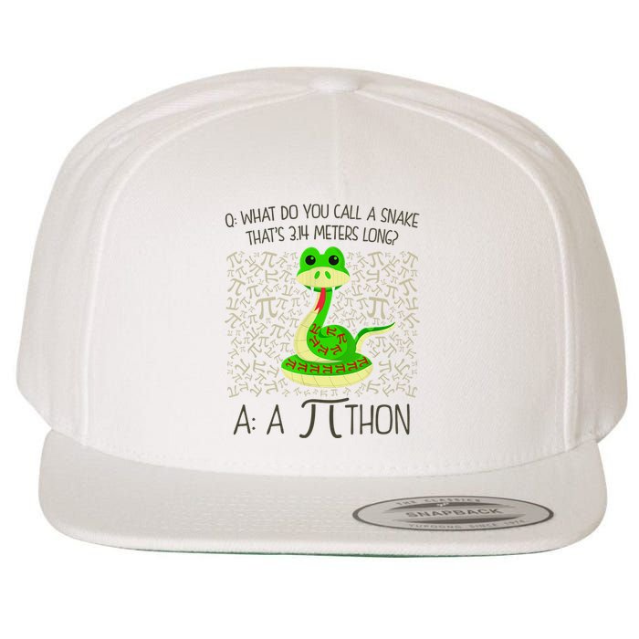 Funny Python Snake Pi Day Wool Snapback Cap