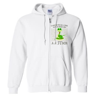 Funny Python Snake Pi Day Full Zip Hoodie