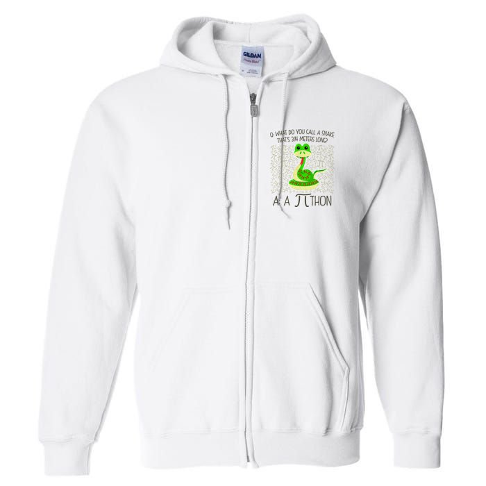 Funny Python Snake Pi Day Full Zip Hoodie