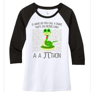 Funny Python Snake Pi Day Women's Tri-Blend 3/4-Sleeve Raglan Shirt