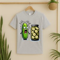 Funny Pickle Surprise A Cucumber And A Jar Of Sliced Pickles T-Shirt