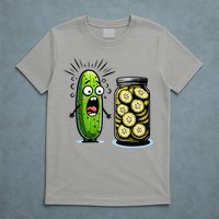 Funny Pickle Surprise A Cucumber And A Jar Of Sliced Pickles T-Shirt