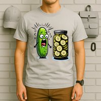 Funny Pickle Surprise A Cucumber And A Jar Of Sliced Pickles T-Shirt