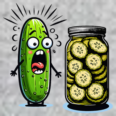 Funny Pickle Surprise A Cucumber And A Jar Of Sliced Pickles T-Shirt