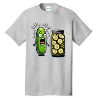 Funny Pickle Surprise A Cucumber And A Jar Of Sliced Pickles Tall T-Shirt