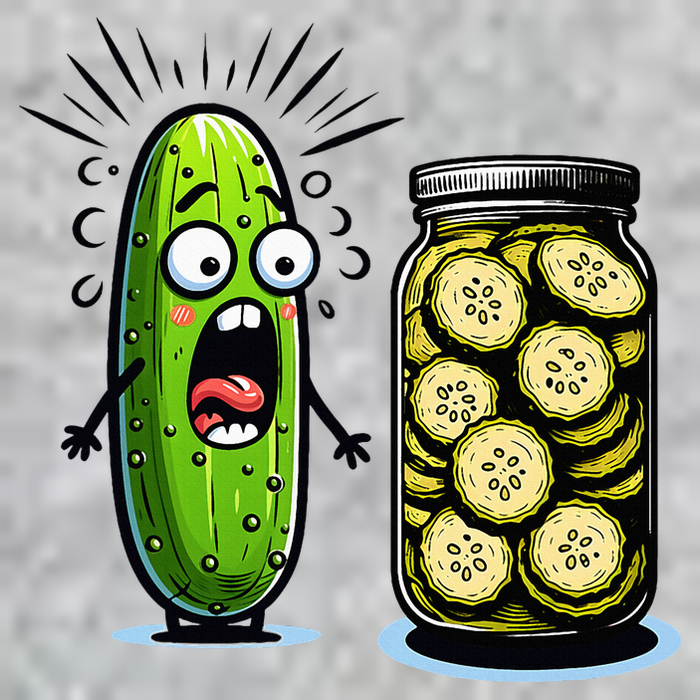 Funny Pickle Surprise A Cucumber And A Jar Of Sliced Pickles Tall T-Shirt