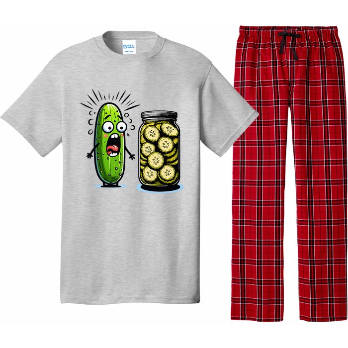 Funny Pickle Surprise A Cucumber And A Jar Of Sliced Pickles Pajama Set