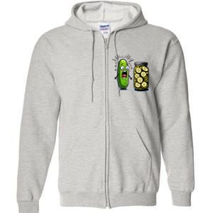 Funny Pickle Surprise A Cucumber And A Jar Of Sliced Pickles Full Zip Hoodie