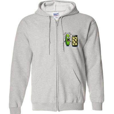 Funny Pickle Surprise A Cucumber And A Jar Of Sliced Pickles Full Zip Hoodie