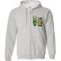 Funny Pickle Surprise A Cucumber And A Jar Of Sliced Pickles Full Zip Hoodie