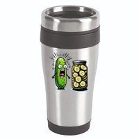 Funny Pickle Surprise A Cucumber And A Jar Of Sliced Pickles 16oz Travel Tumbler