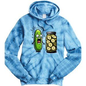 Funny Pickle Surprise A Cucumber And A Jar Of Sliced Pickles Tie Dye Hoodie