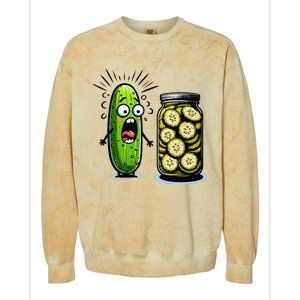 Funny Pickle Surprise A Cucumber And A Jar Of Sliced Pickles Colorblast Crewneck Sweatshirt