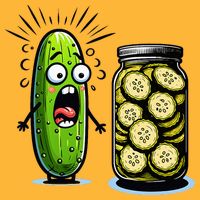 Funny Pickle Surprise A Cucumber And A Jar Of Sliced Pickles Pom Pom 12in Knit Beanie