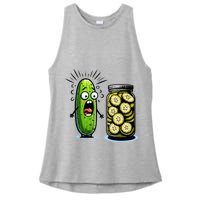 Funny Pickle Surprise A Cucumber And A Jar Of Sliced Pickles Ladies PosiCharge Tri-Blend Wicking Tank