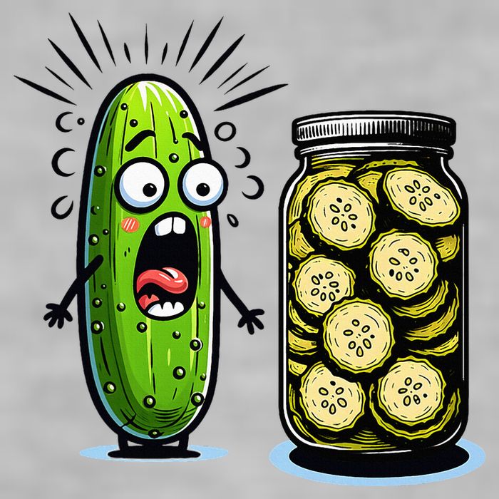 Funny Pickle Surprise A Cucumber And A Jar Of Sliced Pickles Ladies PosiCharge Tri-Blend Wicking Tank