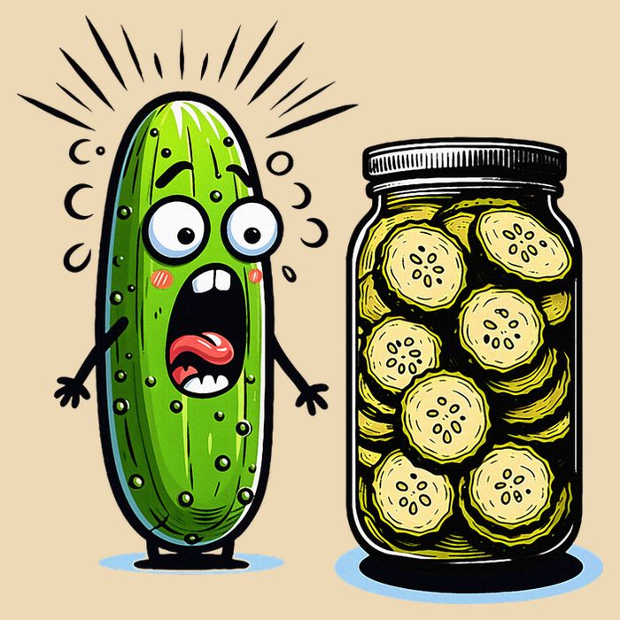 Funny Pickle Surprise A Cucumber And A Jar Of Sliced Pickles Drawstring Bag