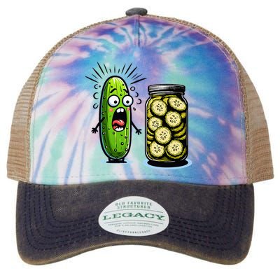 Funny Pickle Surprise A Cucumber And A Jar Of Sliced Pickles Legacy Tie Dye Trucker Hat