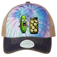 Funny Pickle Surprise A Cucumber And A Jar Of Sliced Pickles Legacy Tie Dye Trucker Hat