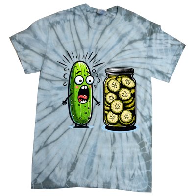 Funny Pickle Surprise A Cucumber And A Jar Of Sliced Pickles Tie-Dye T-Shirt