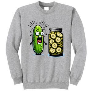 Funny Pickle Surprise A Cucumber And A Jar Of Sliced Pickles Sweatshirt