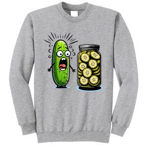 Funny Pickle Surprise A Cucumber And A Jar Of Sliced Pickles Tall Sweatshirt