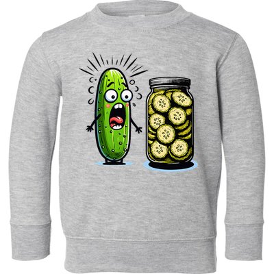 Funny Pickle Surprise A Cucumber And A Jar Of Sliced Pickles Toddler Sweatshirt