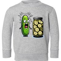 Funny Pickle Surprise A Cucumber And A Jar Of Sliced Pickles Toddler Sweatshirt