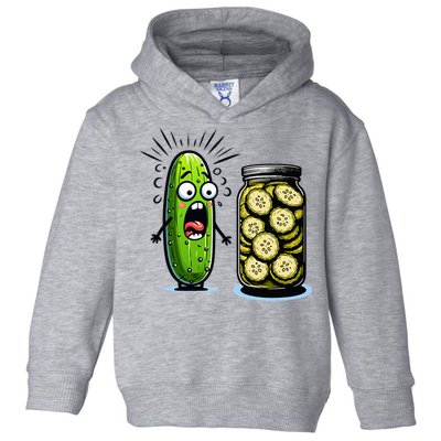 Funny Pickle Surprise A Cucumber And A Jar Of Sliced Pickles Toddler Hoodie