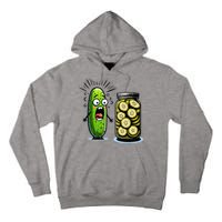 Funny Pickle Surprise A Cucumber And A Jar Of Sliced Pickles Tall Hoodie