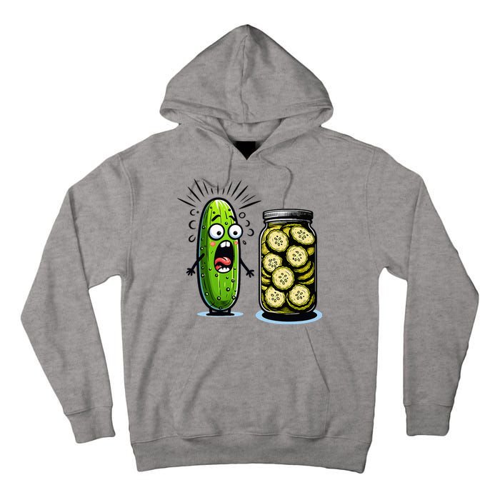 Funny Pickle Surprise A Cucumber And A Jar Of Sliced Pickles Tall Hoodie