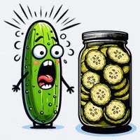 Funny Pickle Surprise A Cucumber And A Jar Of Sliced Pickles Sueded Cloud Jersey T-Shirt