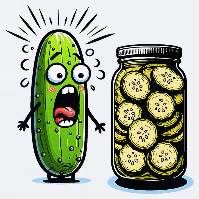 Funny Pickle Surprise A Cucumber And A Jar Of Sliced Pickles Sueded Cloud Jersey T-Shirt