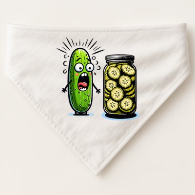 Funny Pickle Surprise A Cucumber And A Jar Of Sliced Pickles USA-Made Doggie Bandana