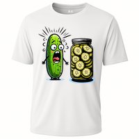 Funny Pickle Surprise A Cucumber And A Jar Of Sliced Pickles Performance Shirt