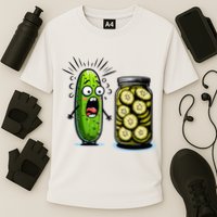 Funny Pickle Surprise A Cucumber And A Jar Of Sliced Pickles Performance Shirt