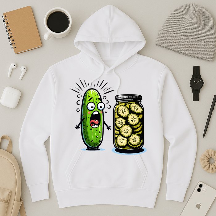 Funny Pickle Surprise A Cucumber And A Jar Of Sliced Pickles Hoodie