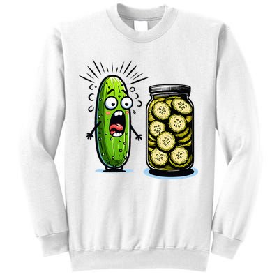 Funny Pickle Surprise A Cucumber And A Jar Of Sliced Pickles Sweatshirt