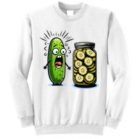 Funny Pickle Surprise A Cucumber And A Jar Of Sliced Pickles Sweatshirt