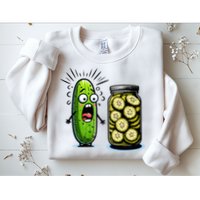 Funny Pickle Surprise A Cucumber And A Jar Of Sliced Pickles Sweatshirt