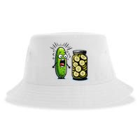 Funny Pickle Surprise A Cucumber And A Jar Of Sliced Pickles Sustainable Bucket Hat