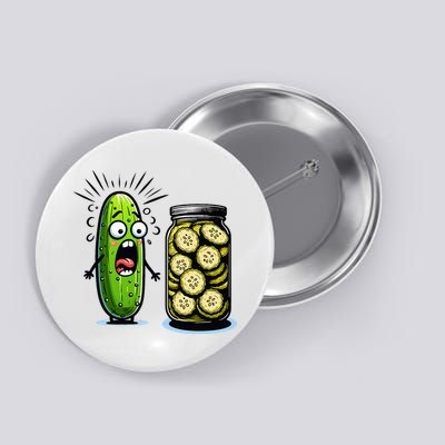 Funny Pickle Surprise A Cucumber And A Jar Of Sliced Pickles Button