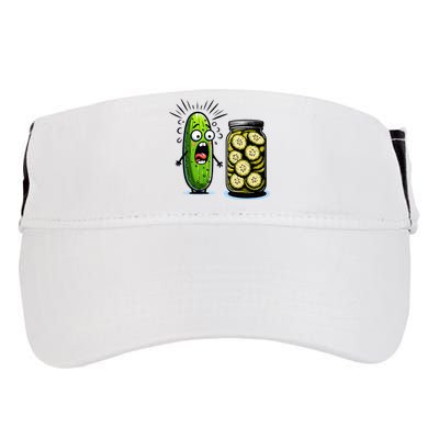 Funny Pickle Surprise A Cucumber And A Jar Of Sliced Pickles Adult Drive Performance Visor