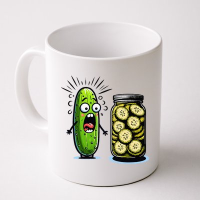Funny Pickle Surprise A Cucumber And A Jar Of Sliced Pickles Mug
