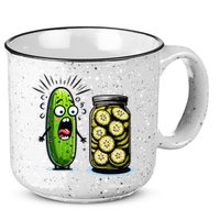 Funny Pickle Surprise A Cucumber And A Jar Of Sliced Pickles 15oz Campfire Ceramic Mug